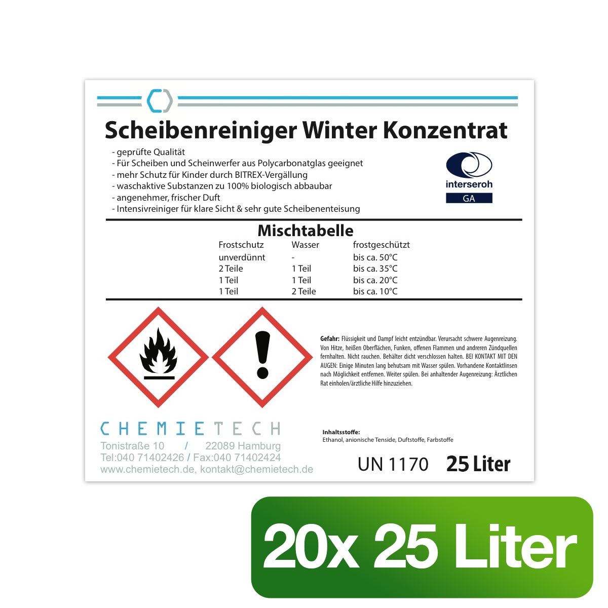 24 x Scheibenreiniger Winter 25 Ltr.
