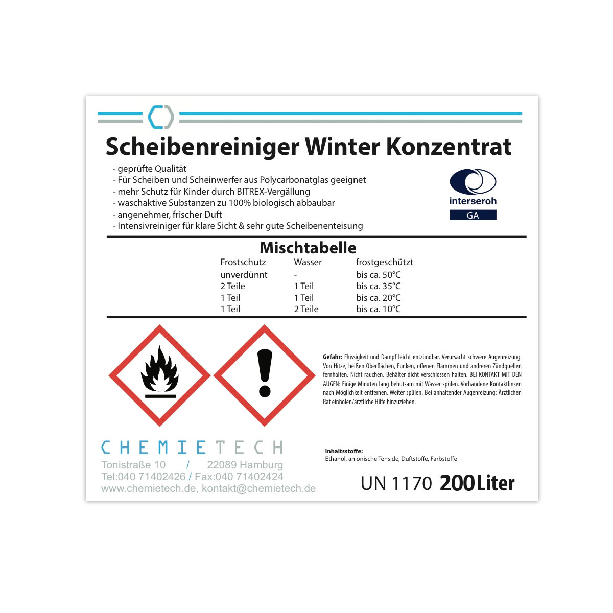 Scheibenreiniger Winter 200 Ltr.